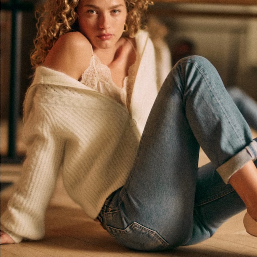 Sezane Matheo Cardigan in Ecru